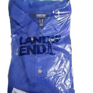 Lands End Outfitters Long Sleeve Perfect Twill Shirt Mens Size 5X Cobalt Blue
